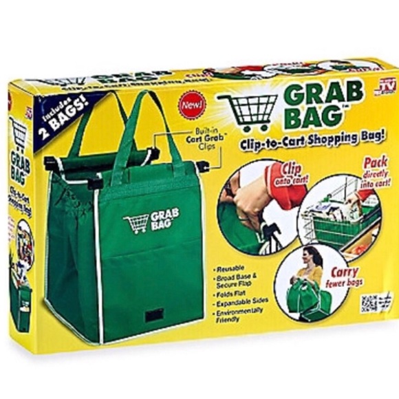 Grab bag Handbags - As Seen On TV 3 Grab Bag Foldable Trolley Tote - Grocery Tote
